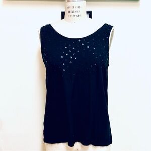 T85 Surya Rayon Black Sparkle Top